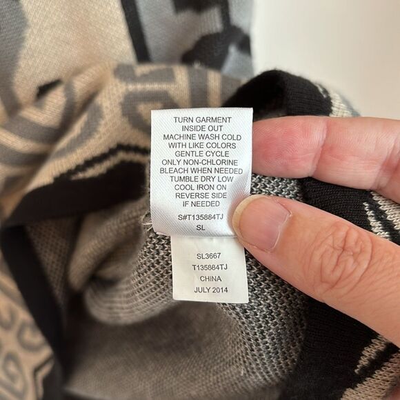 Women’s Tribal Aztec artsy crew neck sweater dress tunic 3/4 sleeve knit size S - Picture 7 of 8